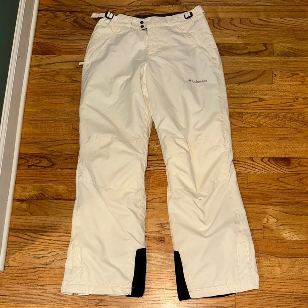 Columbia-White Winter Ski/sports Pants with Snow Cuffs Youth 18/20‎
